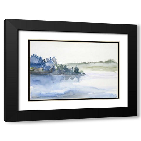West Coast Waters Black Modern Wood Framed Art Print with Double Matting by Gold, Lora