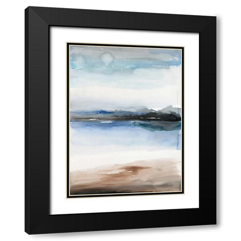 Flow 1 Black Modern Wood Framed Art Print with Double Matting by Gold, Lora