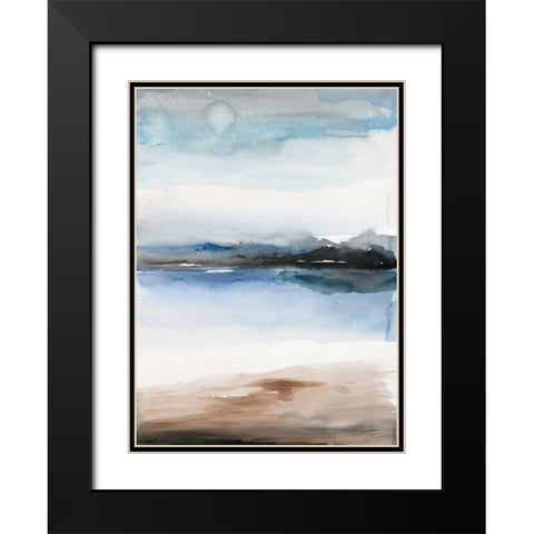 Flow 1 Black Modern Wood Framed Art Print with Double Matting by Gold, Lora