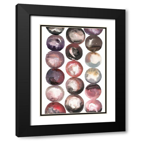 River Stones Black Modern Wood Framed Art Print with Double Matting by Gold, Lora