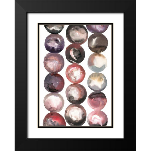 River Stones Black Modern Wood Framed Art Print with Double Matting by Gold, Lora