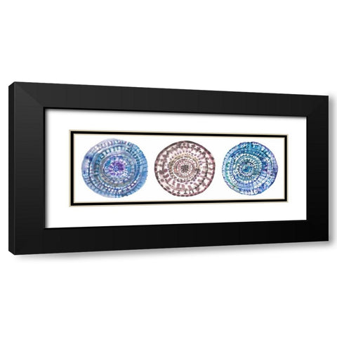 Watercolor Mandalas 1 Black Modern Wood Framed Art Print with Double Matting by Gold, Lora