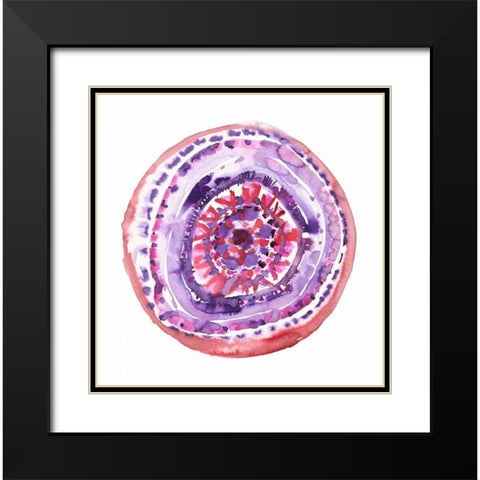 Happy Mandala 1 Black Modern Wood Framed Art Print with Double Matting by Gold, Lora