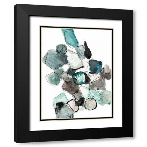 Geometric Pools Black Modern Wood Framed Art Print with Double Matting by Gold, Lora