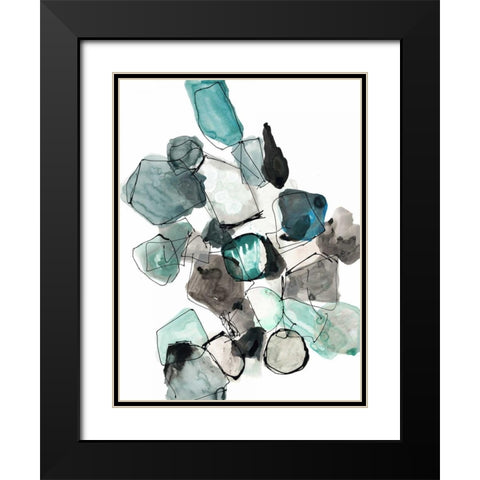 Geometric Pools Black Modern Wood Framed Art Print with Double Matting by Gold, Lora