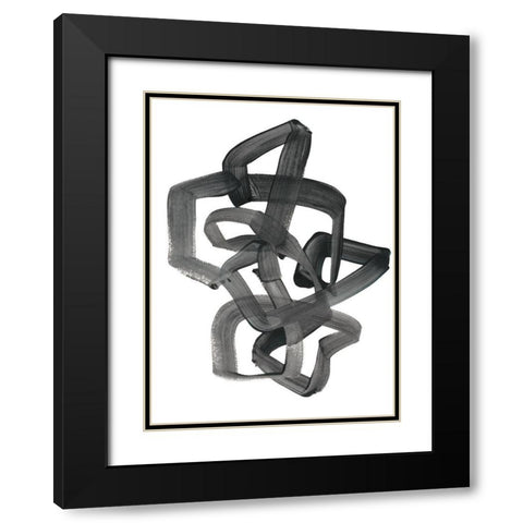 Expression 1 Black Modern Wood Framed Art Print with Double Matting by Gold, Lora