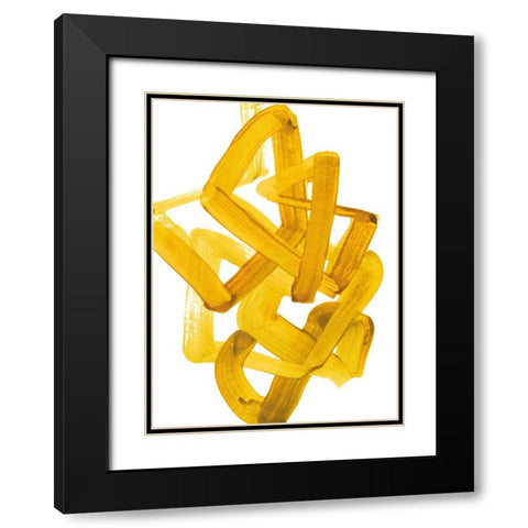Gestural Brush 1 Black Modern Wood Framed Art Print with Double Matting by Gold, Lora