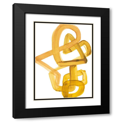Gestural Brush 2 Black Modern Wood Framed Art Print with Double Matting by Gold, Lora