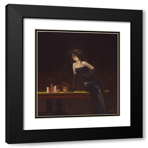 Place Your Bet Black Modern Wood Framed Art Print with Double Matting by Lynch, Brent