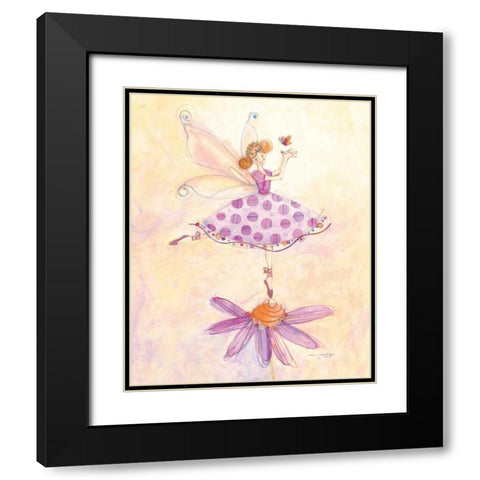 Penelope Petal Black Modern Wood Framed Art Print with Double Matting by Rawlings, Robin