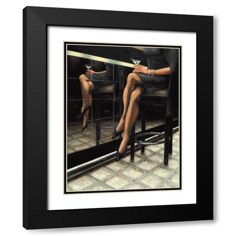 Martini with a Twist Black Modern Wood Framed Art Print with Double Matting by Rohlander, Nathan