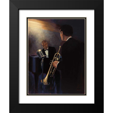 Rhythm Section Black Modern Wood Framed Art Print with Double Matting by Sullivan, Myles