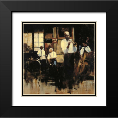 French Quarter Jazz Black Modern Wood Framed Art Print with Double Matting by Sullivan, Myles