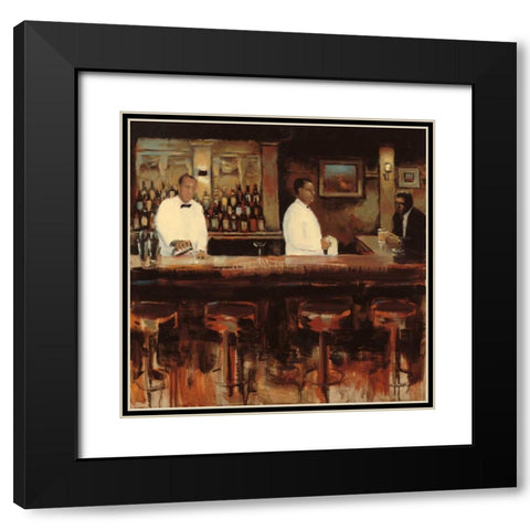 Martini Hour Black Modern Wood Framed Art Print with Double Matting by Sullivan, Myles