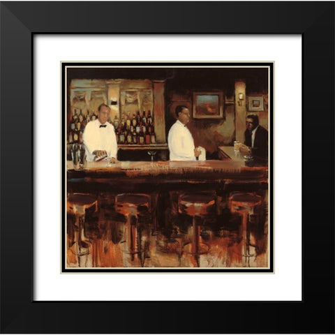 Martini Hour Black Modern Wood Framed Art Print with Double Matting by Sullivan, Myles