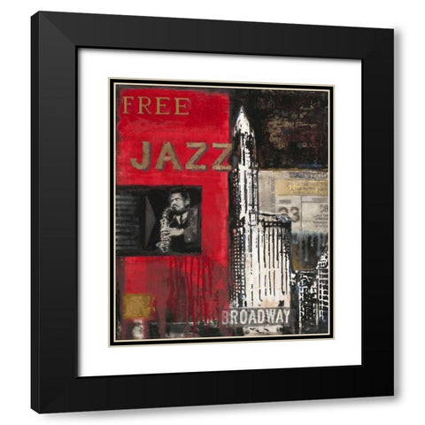 Free Jazz Black Modern Wood Framed Art Print with Double Matting by Sullivan, Myles