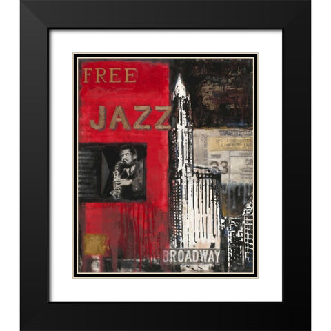 Free Jazz Black Modern Wood Framed Art Print with Double Matting by Sullivan, Myles