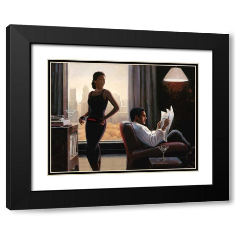 Evening Nostalgia Black Modern Wood Framed Art Print with Double Matting by Sullivan, Miles