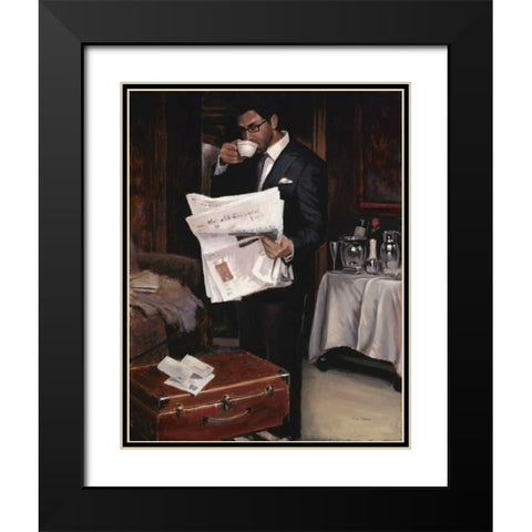 Room Service-Him Black Modern Wood Framed Art Print with Double Matting by Sullivan, Myles