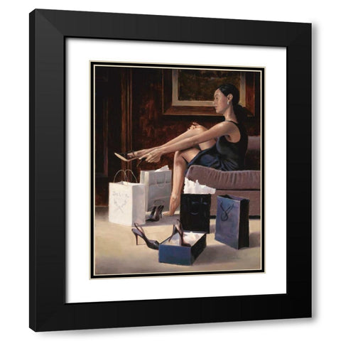 Room Service-Her Black Modern Wood Framed Art Print with Double Matting by Sullivan, Myles