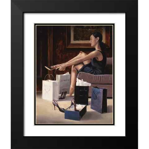 Room Service-Her Black Modern Wood Framed Art Print with Double Matting by Sullivan, Myles