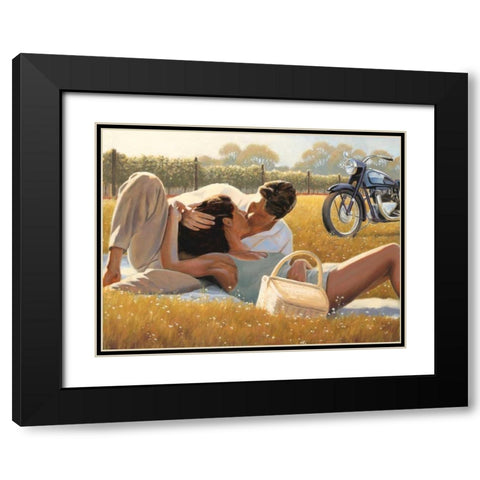 Picnic Snapshot Black Modern Wood Framed Art Print with Double Matting by Sullivan, Myles