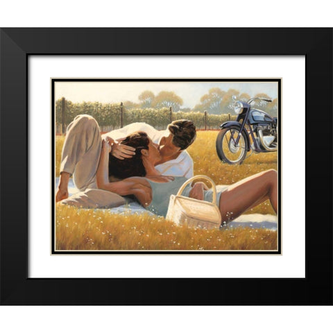 Picnic Snapshot Black Modern Wood Framed Art Print with Double Matting by Sullivan, Myles