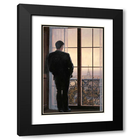 Waiting for Paris 1 Black Modern Wood Framed Art Print with Double Matting by Sullivan, Myles