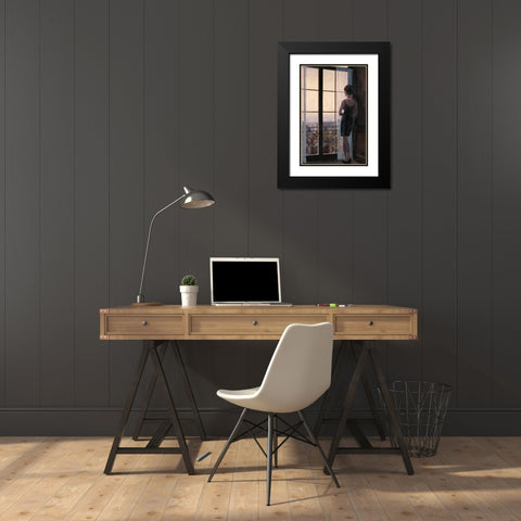 Waiting for Paris 2 Black Modern Wood Framed Art Print with Double Matting by Sullivan, Myles