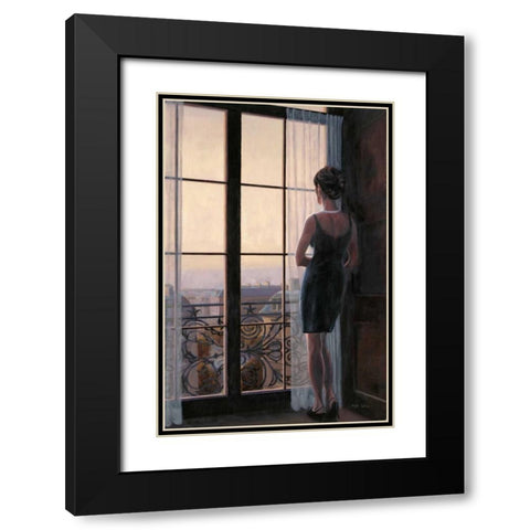 Waiting for Paris 2 Black Modern Wood Framed Art Print with Double Matting by Sullivan, Myles
