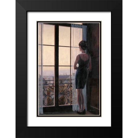 Waiting for Paris 2 Black Modern Wood Framed Art Print with Double Matting by Sullivan, Myles