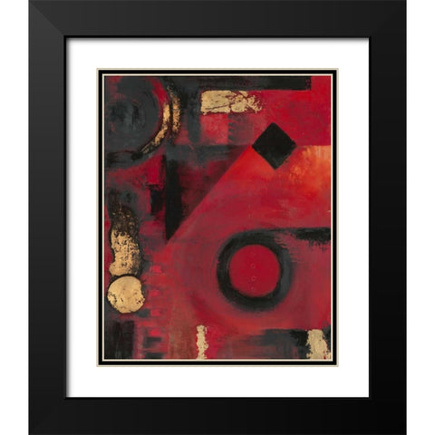 Red-Black Story Black Modern Wood Framed Art Print with Double Matting by Sullivan, Myles
