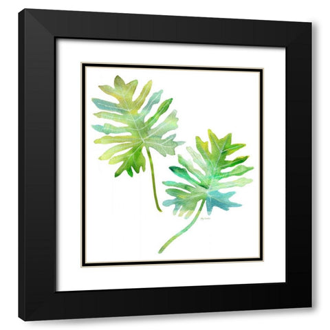 Watercolor Tropical 2 Black Modern Wood Framed Art Print with Double Matting by Escobedo, Mary