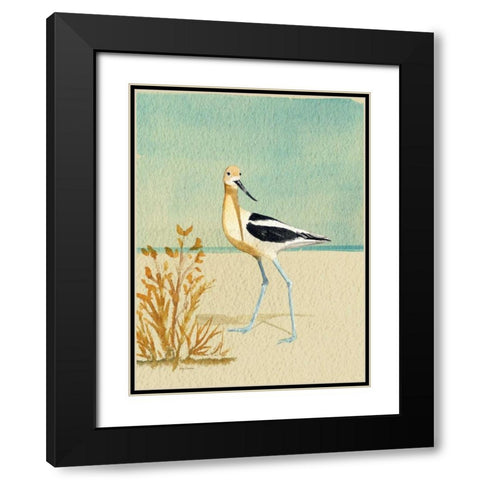 Avocet By The Sea Black Modern Wood Framed Art Print with Double Matting by Escobedo, Mary
