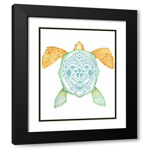 Spirit Turtle 1 Black Modern Wood Framed Art Print with Double Matting by Escobedo, Mary