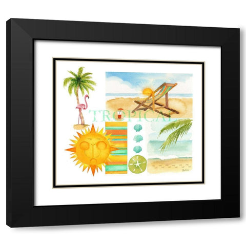 Tropical Sun Black Modern Wood Framed Art Print with Double Matting by Escobedo, Mary