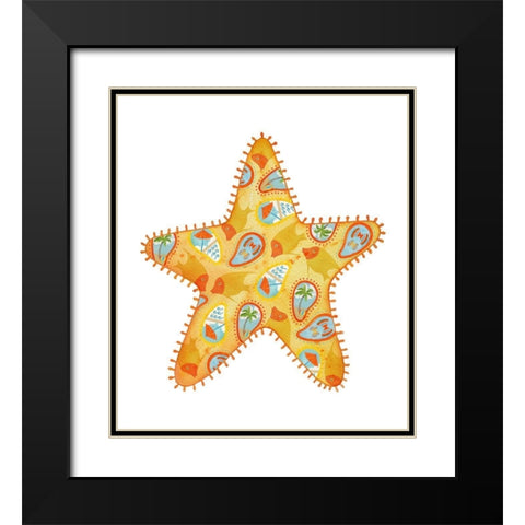 Sunshine Starfish Black Modern Wood Framed Art Print with Double Matting by Escobedo, Mary