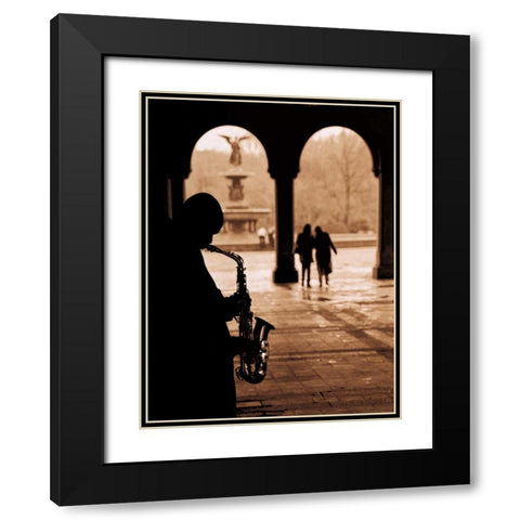 Jazz Courtyard Black Modern Wood Framed Art Print with Double Matting by Gleyzer, Sasha