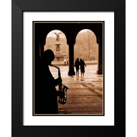 Jazz Courtyard Black Modern Wood Framed Art Print with Double Matting by Gleyzer, Sasha