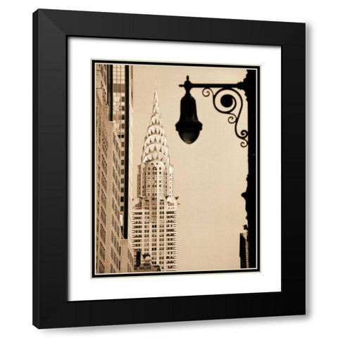 Chrysler Building Black Modern Wood Framed Art Print with Double Matting by Gleyzer, Sasha