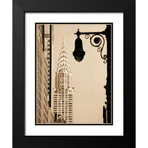 Chrysler Building Black Modern Wood Framed Art Print with Double Matting by Gleyzer, Sasha