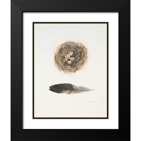 Field Study Nest Black Modern Wood Framed Art Print with Double Matting by Gottschlag, Jurgen