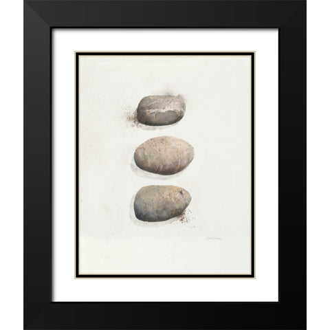 Field Study Stone  Black Modern Wood Framed Art Print with Double Matting by Gottschlag, Jurgen