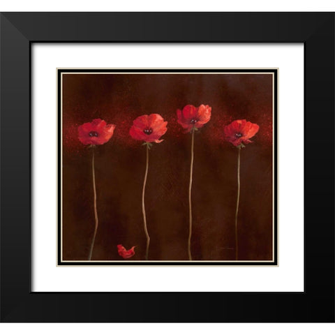 Poppy Family 1 Black Modern Wood Framed Art Print with Double Matting by Gottschlag