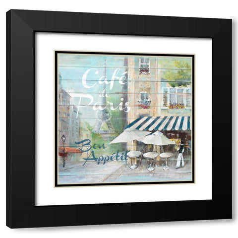Cafe De Paris Bon Appetit  Black Modern Wood Framed Art Print with Double Matting by Gottschlag, Jurgen