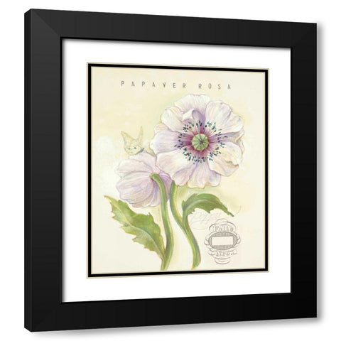 Claires Garden Poppy Black Modern Wood Framed Art Print with Double Matting by Della-Piana, Elissa