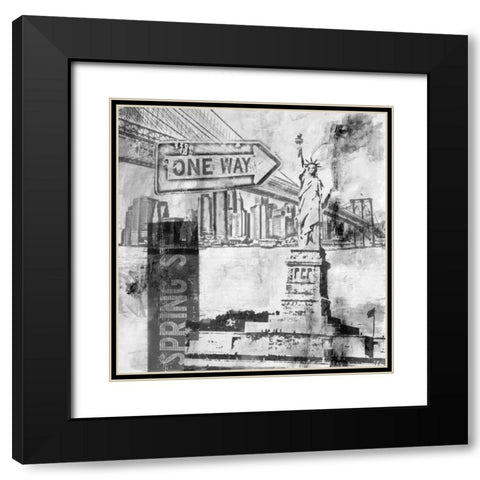 New York One Way  Black Modern Wood Framed Art Print with Double Matting by Abbott, Sara