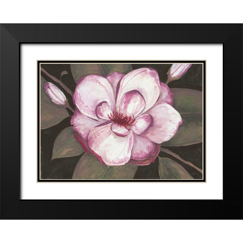 Blushing Magnolia Black Modern Wood Framed Art Print with Double Matting by Ioco, Fillippo