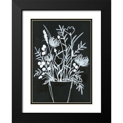 Black and White Bouquet 2 Black Modern Wood Framed Art Print with Double Matting by Ioco, Filippo