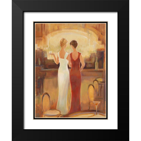 Afternoon Cocktails Black Modern Wood Framed Art Print with Double Matting by Amber, Zeph